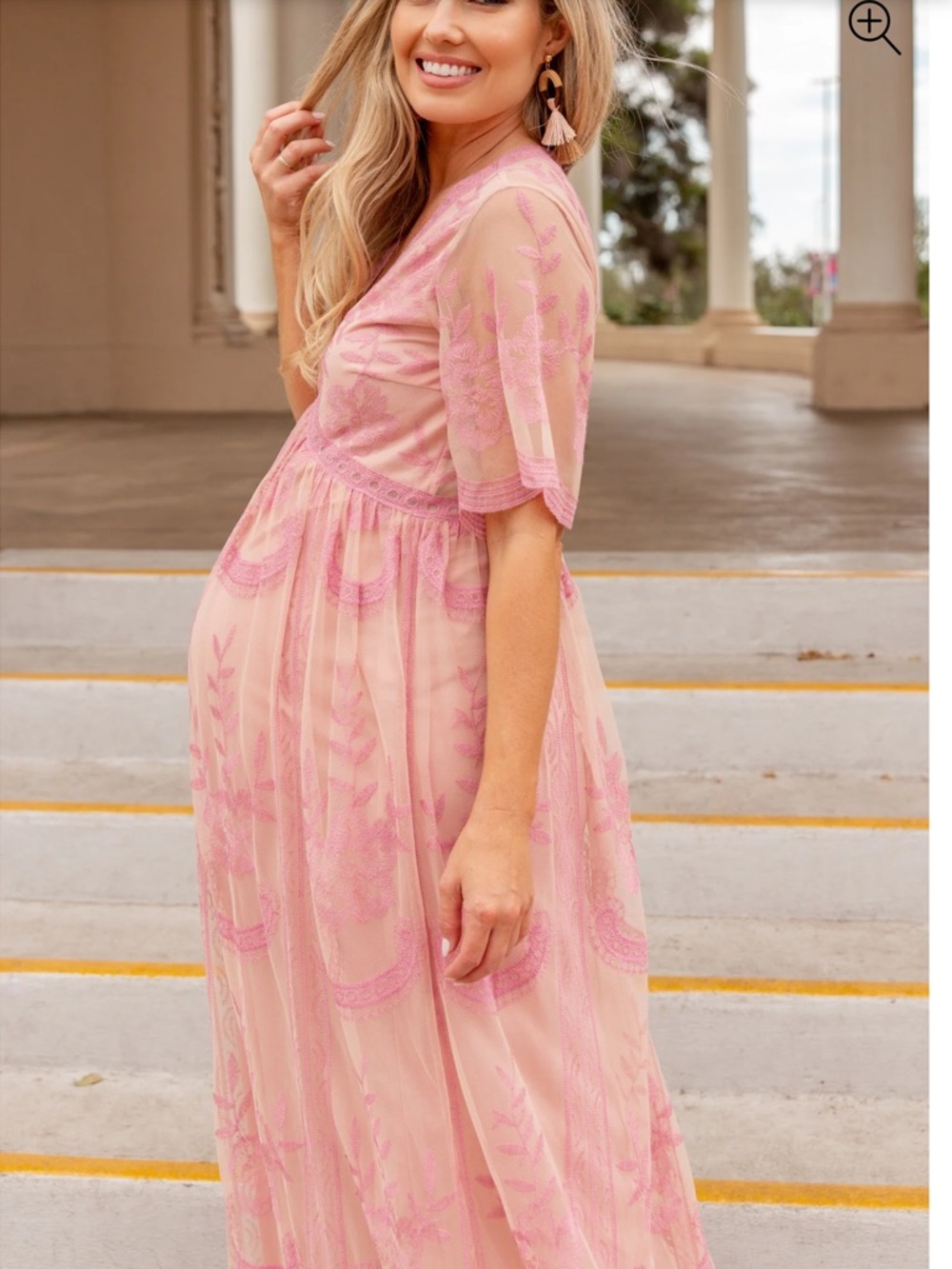 PinkBlush Maternity Pink Lace Dress
